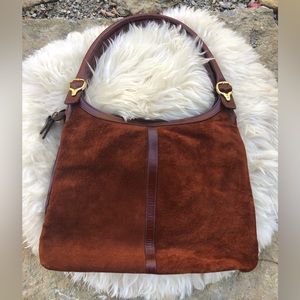 Vintage Phillippe leather and suede purse, totally 70s vibe in burnt orange